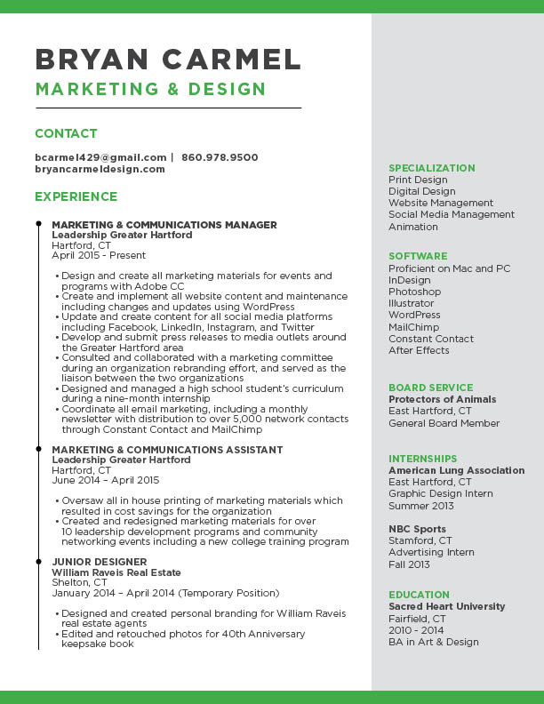 Resume – Bryan Carmel Design